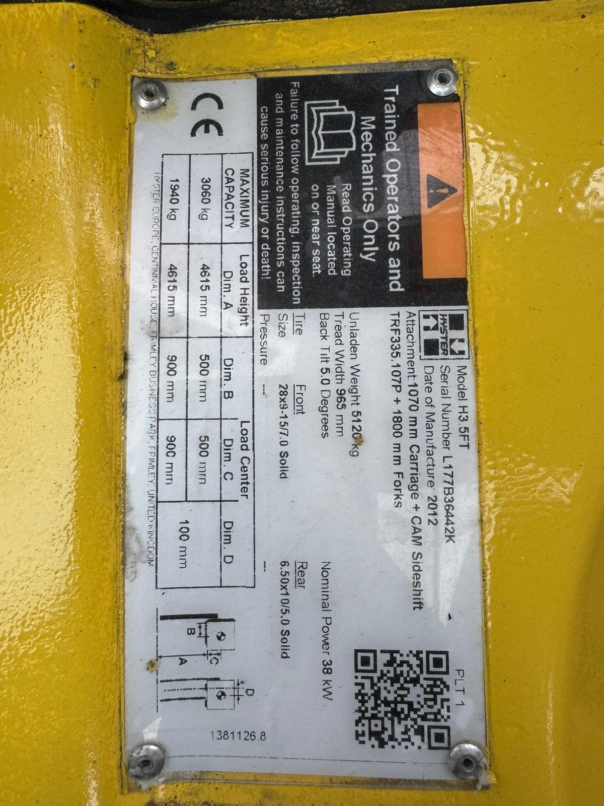 Hyster 3.5FT - 3.5 Tonne Gas Forklift Truck